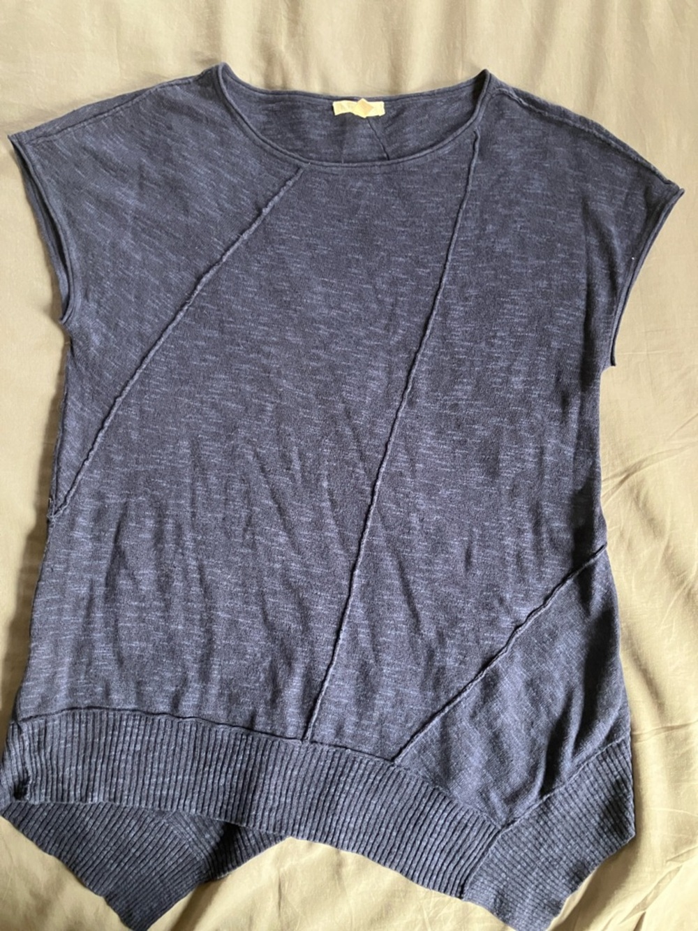 Eileen Fisher Navy Knit Short Sleeve Top